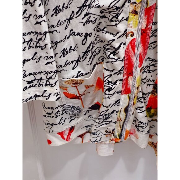 T/O Thomas & Olivia Women's 1XL Zip Up Jacket Handwriting Artsy Art2Wear Boho - Picture 5 of 15